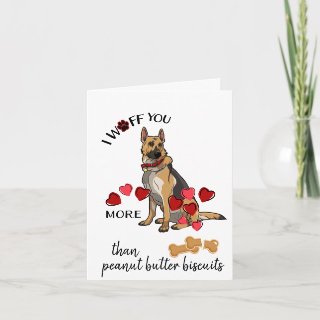 Valentine Card från din tyska Shepherd Hund Kärlek Helgkort (Framsida)