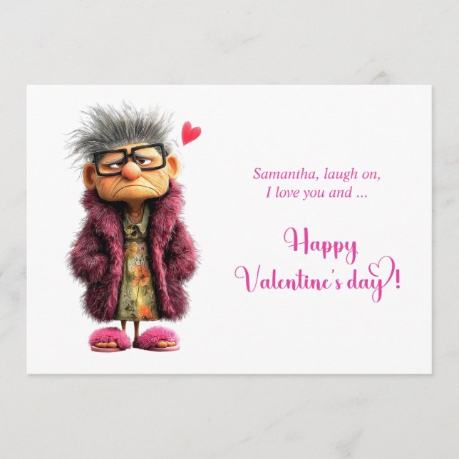 Valentine Card with Funny Love Pun Cartoon Food Julkort (Framsida)