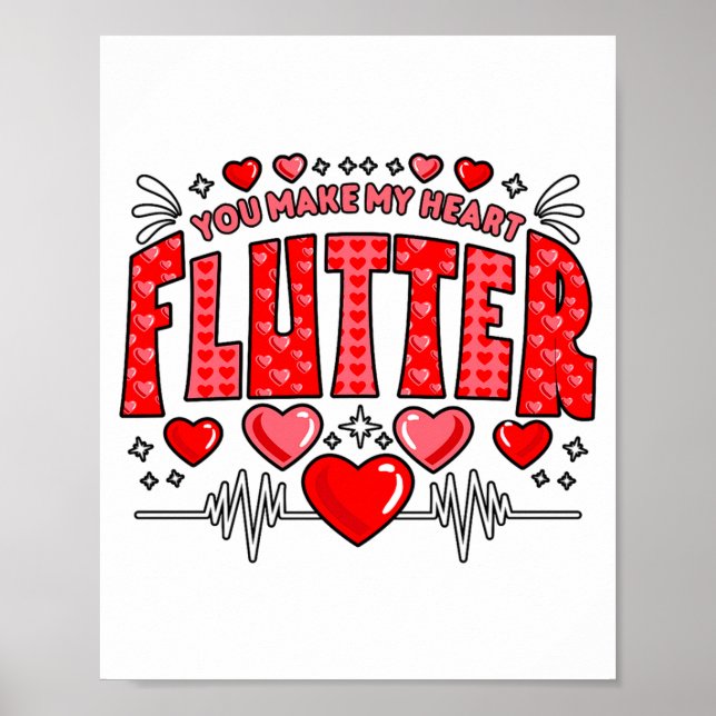 Valentine Cardiac Nurse You Make My Heart Flutter  Poster (Framsidan)