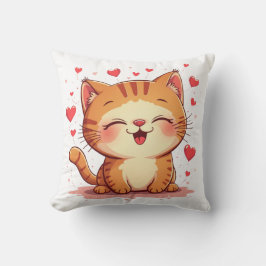Valentine Cat Kärlek Cat Valentineser Kudde