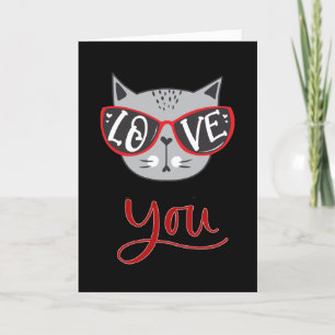 Valentine Cat KÄRLEK Glad Alla hjärtans dag Helgkort