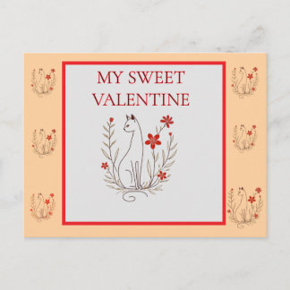 Valentine Cat-postkort Vykort