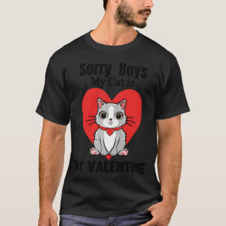 Valentine cat retro t shirt