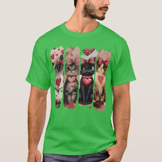 Valentine Cat Valentine Heart Kärlek Cat Valentine T Shirt