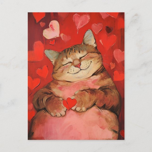 Valentine Cat Vykort (Framsida)