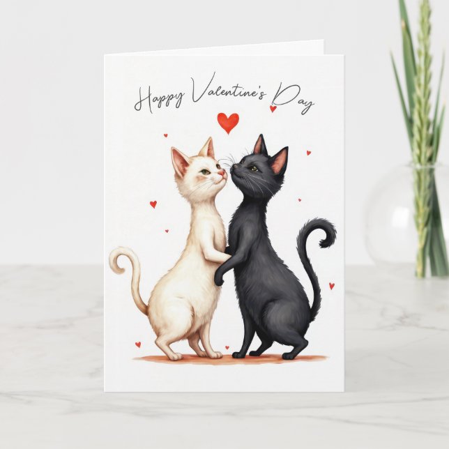 Valentine Cats Dancing Kort (Framsida)