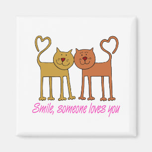 Valentine Cats i Kärlek Magnet