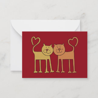 Valentine Cats in Kärlek Grain Textured Kids Cards Anteckningskort