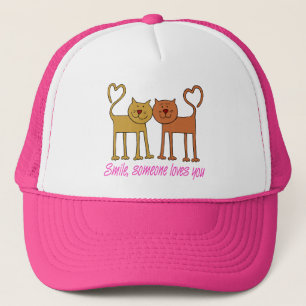 Valentine Cats in Kärlek Hat Keps