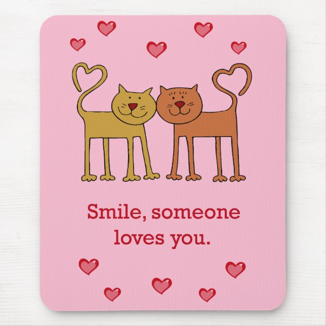 Valentine Cats in Kärlek Mouse Pad Musmatta (Framsidan)
