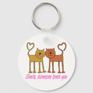 Valentine Cats in Kärlek Nyckelring