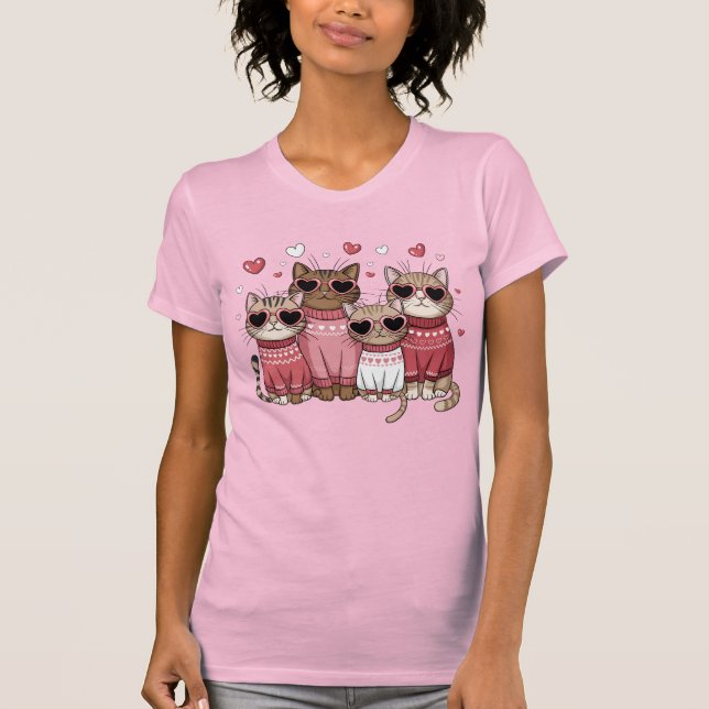 Valentine Cats T Shirt (Framsida)