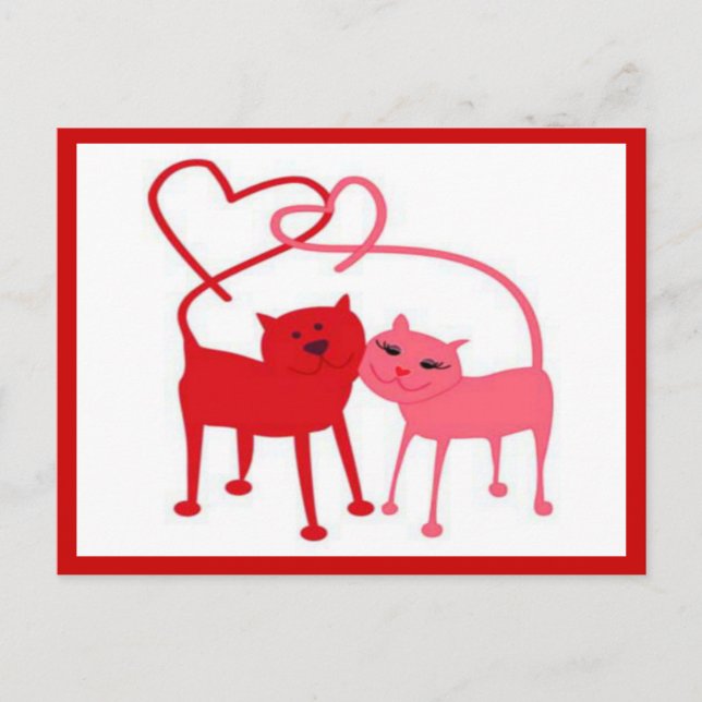 Valentine Cats-vykort Helg Vykort (Framsida)