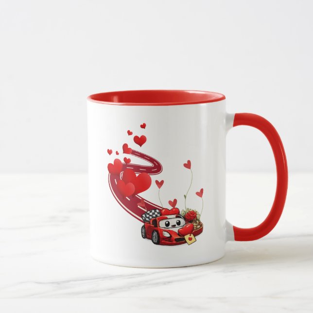 Valentine Celebration Racer Design Cute Mug Mugg (Höger)