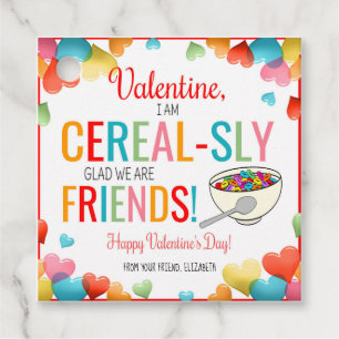 Valentine Cereal Gift Märkres Gåvor Etiketter