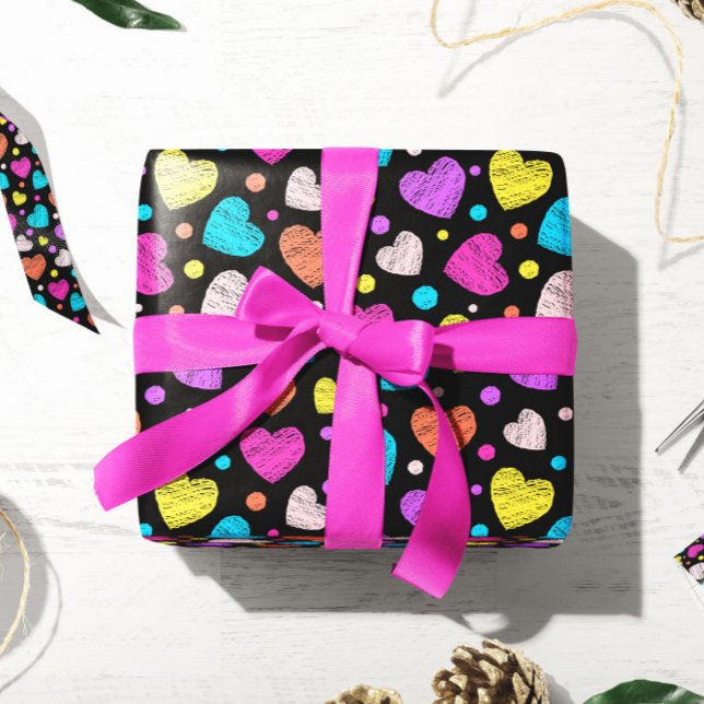 Valentine Chalk Hearts | Valentine Gift Wrap Presentpapper (Skapare uppladdad)