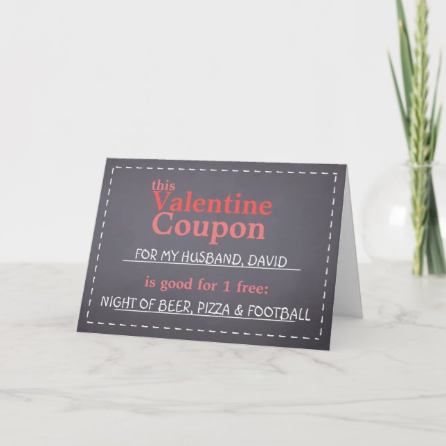 Valentine Chalkboard Coupon Helgkort (Framsida)