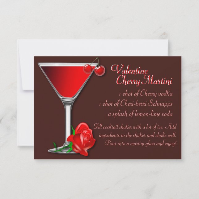 Valentine Cherry Martini Recipe Inbjudningar (Framsida)