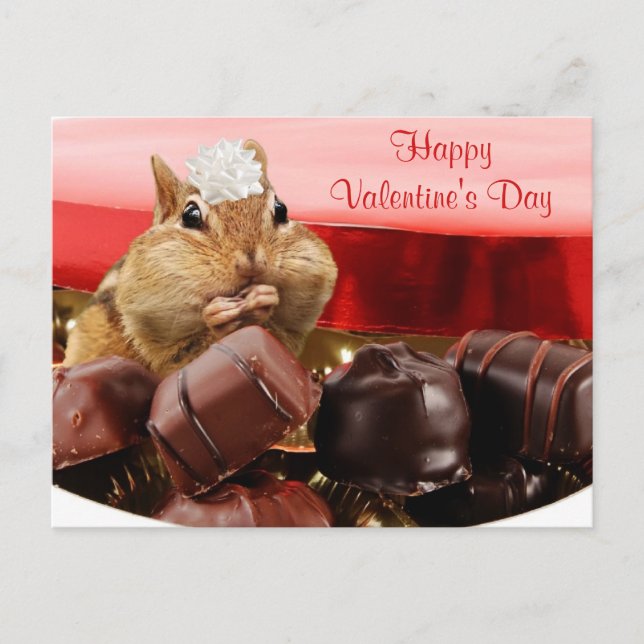 Valentine Chipmunk Helg Vykort (Framsida)