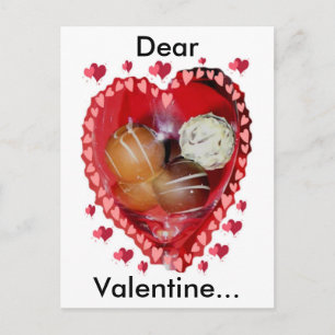 Valentine Chocolate in Glass with Heart Helg Vykort