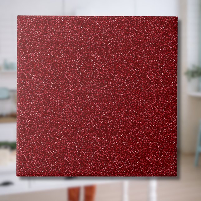 Valentine Classic Trendigt Rött Glitter Kakelplatta (Skapare uppladdad)