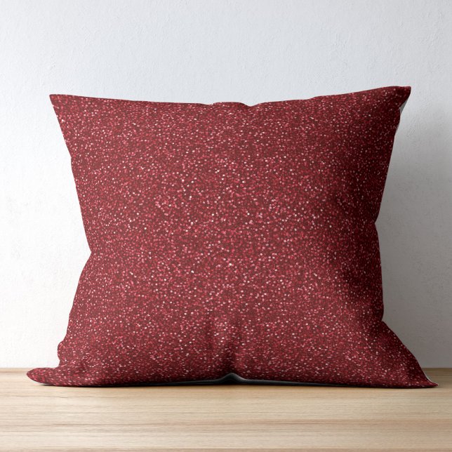 Valentine Classic Trendigt Rött Glitter Kudde (Skapare uppladdad)
