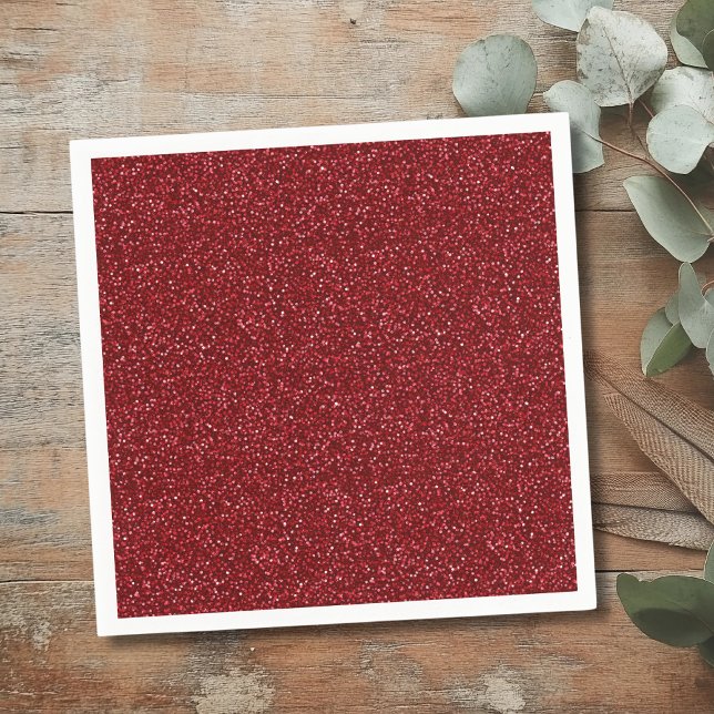 Valentine Classic Trendy Red Glitter Pappersservett (Skapare uppladdad)