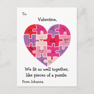 Valentine Classroom Cards Autism Heart Helg Vykort