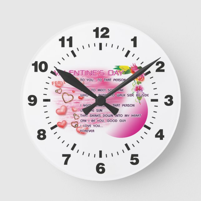 Valentine-Clock-ENG-1-12 Rund Klocka (Framsida)