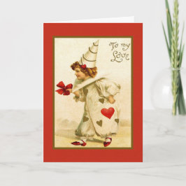 Valentine Clown Helgkort