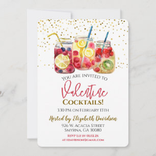 Valentine Cocktail Drinks Party Inbjudningar