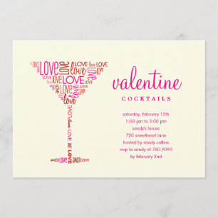 Valentine Cocktail Party-inbjudan Inbjudningar
