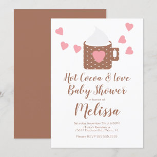 Valentine Cocoa Campfire Mugg Tjej Baby Shower Inbjudningar