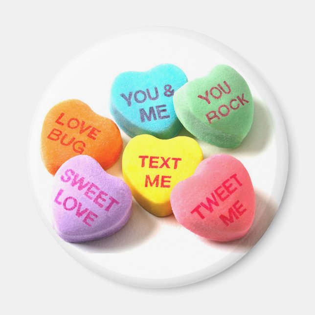 Valentine Conversation Candy Hearts Magnet (Framsidan)
