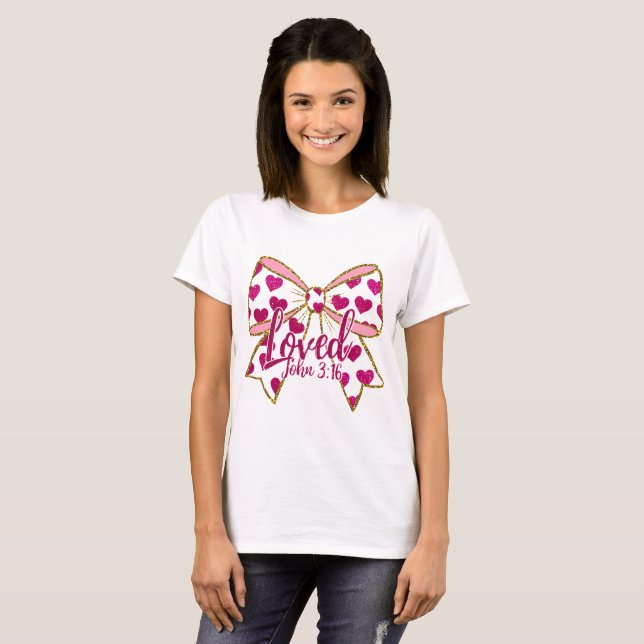 Valentine Coquette Christian  T Shirt (Hel framsida)