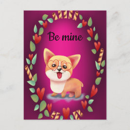 Valentine Corgi Kärlek Vykort