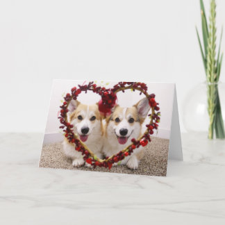 Valentine Corgis-hälsningskort och kuvert Helgkort