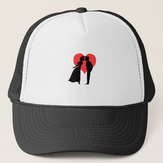 Valentine Couple Hat Truckerkeps (Framsida)