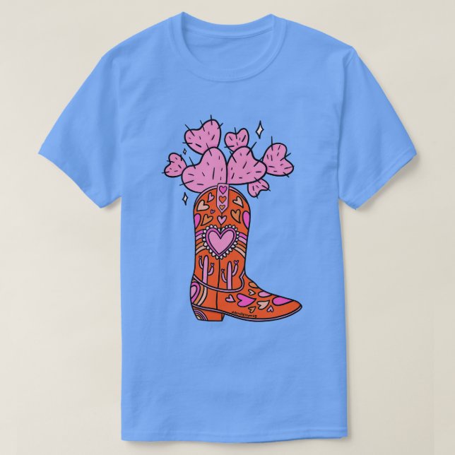 Valentine Cowboy Boot T Shirt (Design framsida)