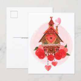 Valentine Cuckoo Clock-vykort Vykort