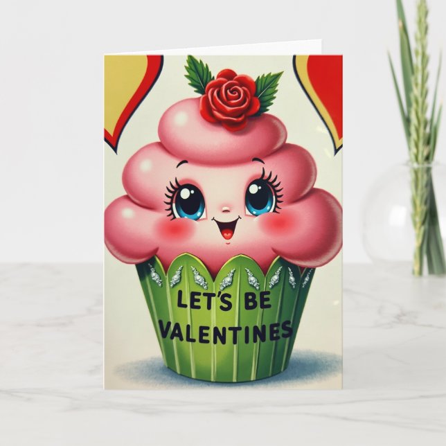 Valentine Cupcake Kärlekskort Kort (Framsida)