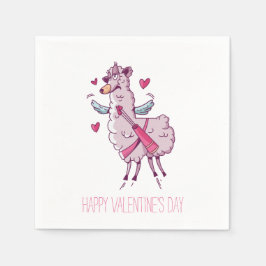 Valentine Cupid Llama Pappersservett