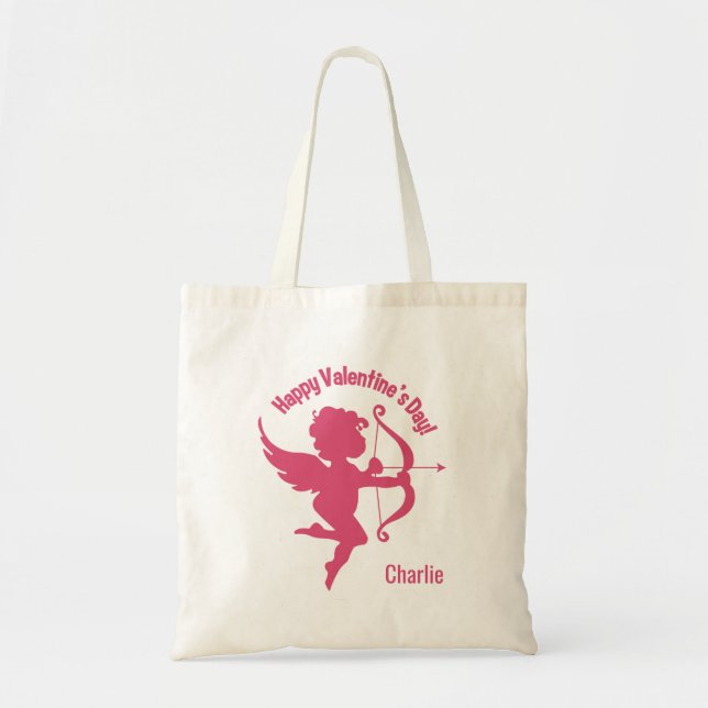 Valentine Cupid namn tote bags Tygkasse (Framsidan)