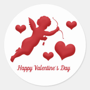 Valentine Cupid Runt Klistermärke