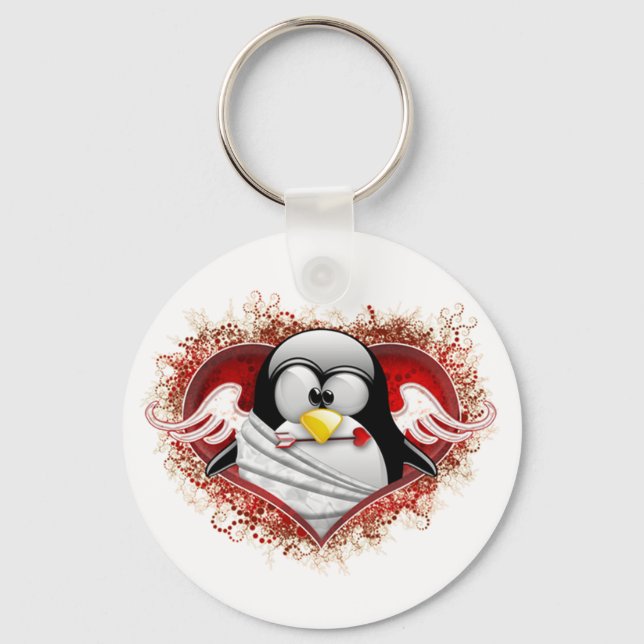 Valentine Cupid Tux Nyckelring (Framsida)