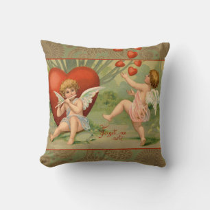 Valentine Cupids Kärlek Antique Vintage Kudde