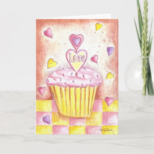 Valentine Cuptårta Helgkort (Framsida)