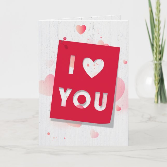 Valentine cut out Card på Wood Kort (Framsida)