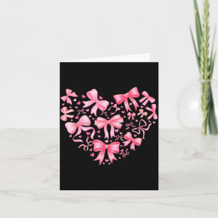 Valentine Cute Coquette Bow Nk Hjärta Flickor Kort