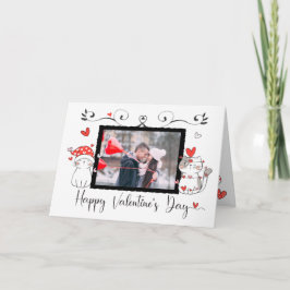 Valentine Cute Hearts Anpassningsbar Photo Kort